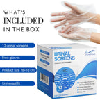 Urinal Screen Deodorizer (12 pack) Ocean Mist Scent, Urinal Cakes Anti-Splash, Urinal Mats Anti-Clogging, Universal Fit, Free Gloves