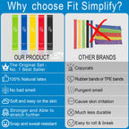 Fit Simplify Resistance Loop Exercise Bands with Instruction Guide and Carry Bag, Set of 5