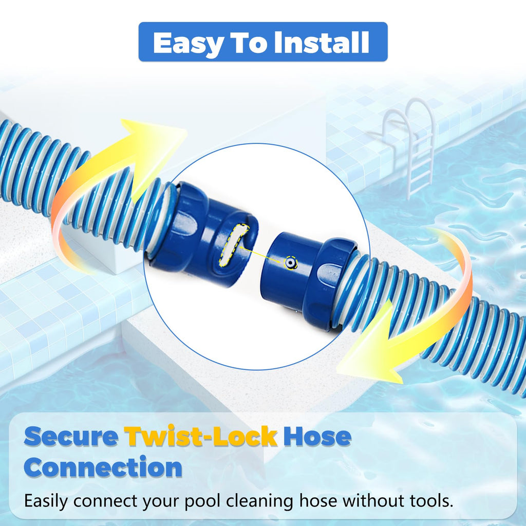 5-Pack Pool Cleaner Hose for X7 T3 T5 MX6 MX8, 39 in Swimming Pool Vacuum Hose Replacement Kit, R0527700 X38210S Twist Lock MX6 Replacement Parts
