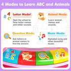 Learning Toy for 1 2 3 Year Old Girls, Spin and Sing Alphabet Zoo with Sounds, Interactive Educational Toys for Toddlers 1-3, Christmas 1st Birthday Gifts for Baby Girls Boys 9-12-18 Months