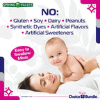 Choice Bundle Spring Valley Prenatal Multi + DHA Complete Multivitamin Multimineral Supplement Mini Softgels 120 Ct 3 pk (360 Total) + Vitamin Guide & Pill Container (5 Items)!