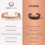 TheraCopper Pure Copper Bracelets for Women & Men, Cuff (Hammered)