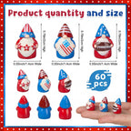 Geelin 60 Pcs Patriotic Gnomes Figurines Mini Red White Blue Gnomes Resin Ornament, Tiny Gnome Table Centerpieces Decorations for 250th Anniversary Independence Day Decor USA Party Favors
