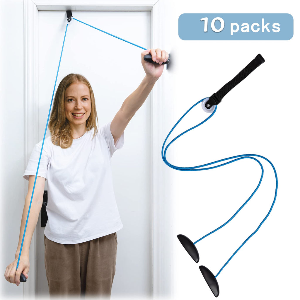 Shoulder Pulley Over The Door Physical Therapy System, Exercise Pulley for Physical Therapy, Alleviate Shoulder Pain and Facilitate Recovery from Surgery (10PCS-Blue)