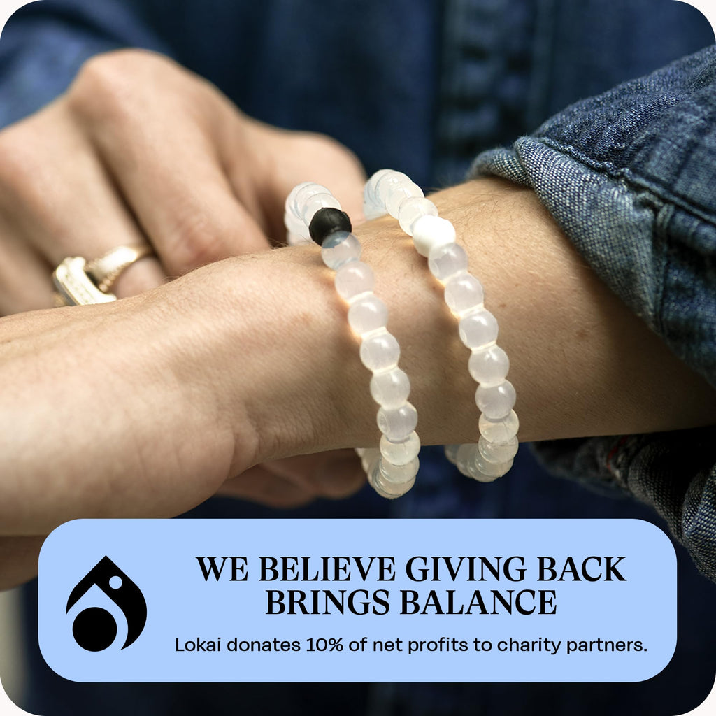 Lokai Classic Clear Beaded Silicone Bracelet for Women & Men, M Jewelry