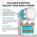 XIANUI Retinol Face Cream with Collagen & Hyaluronic Acid - Anti Aging & Firming Face Moisturizer for Women & Men - Wrinkle Reduction Night & Day Cream, 1.7 Fl Oz