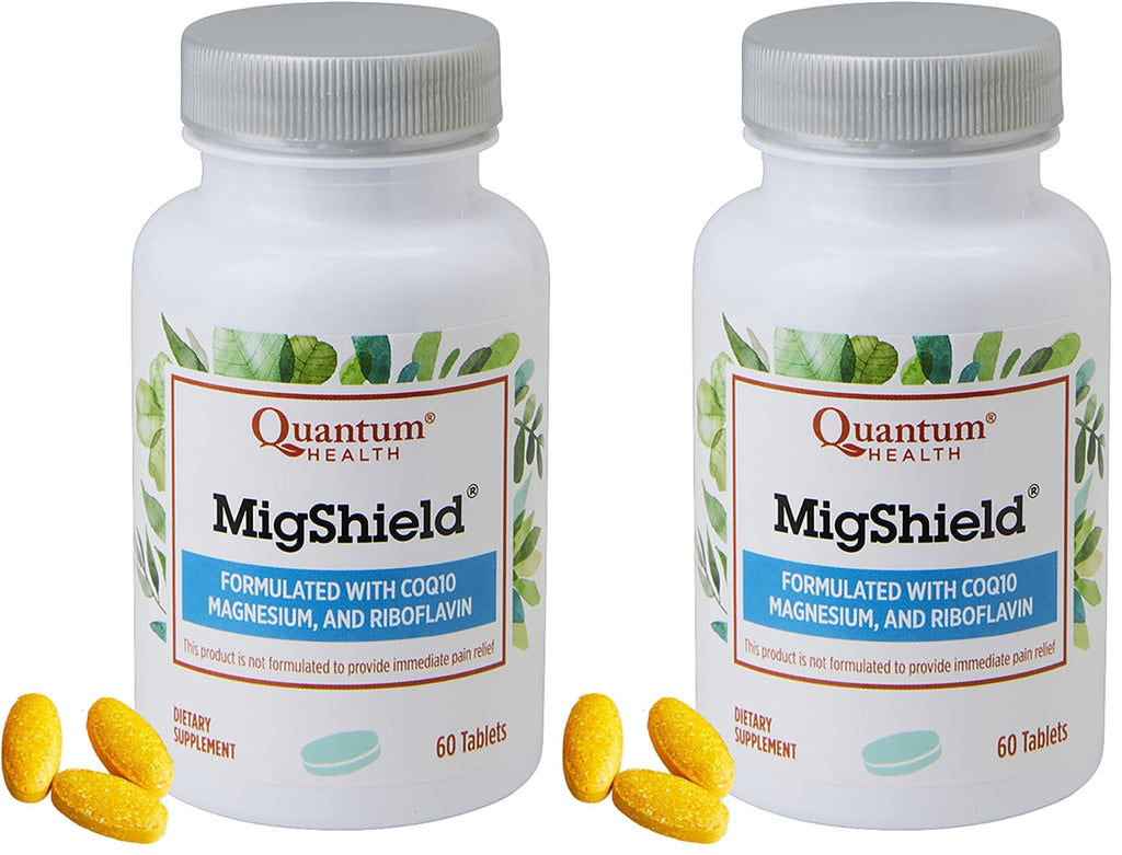 Quantum Health MigShield Magnesium Supplements with Riboflavin & CoQ10,The Power of Magnesium in Easy-to-Take Tablets for Effective Results,60 Tablets,30-Day Supply,(Pack of 2)