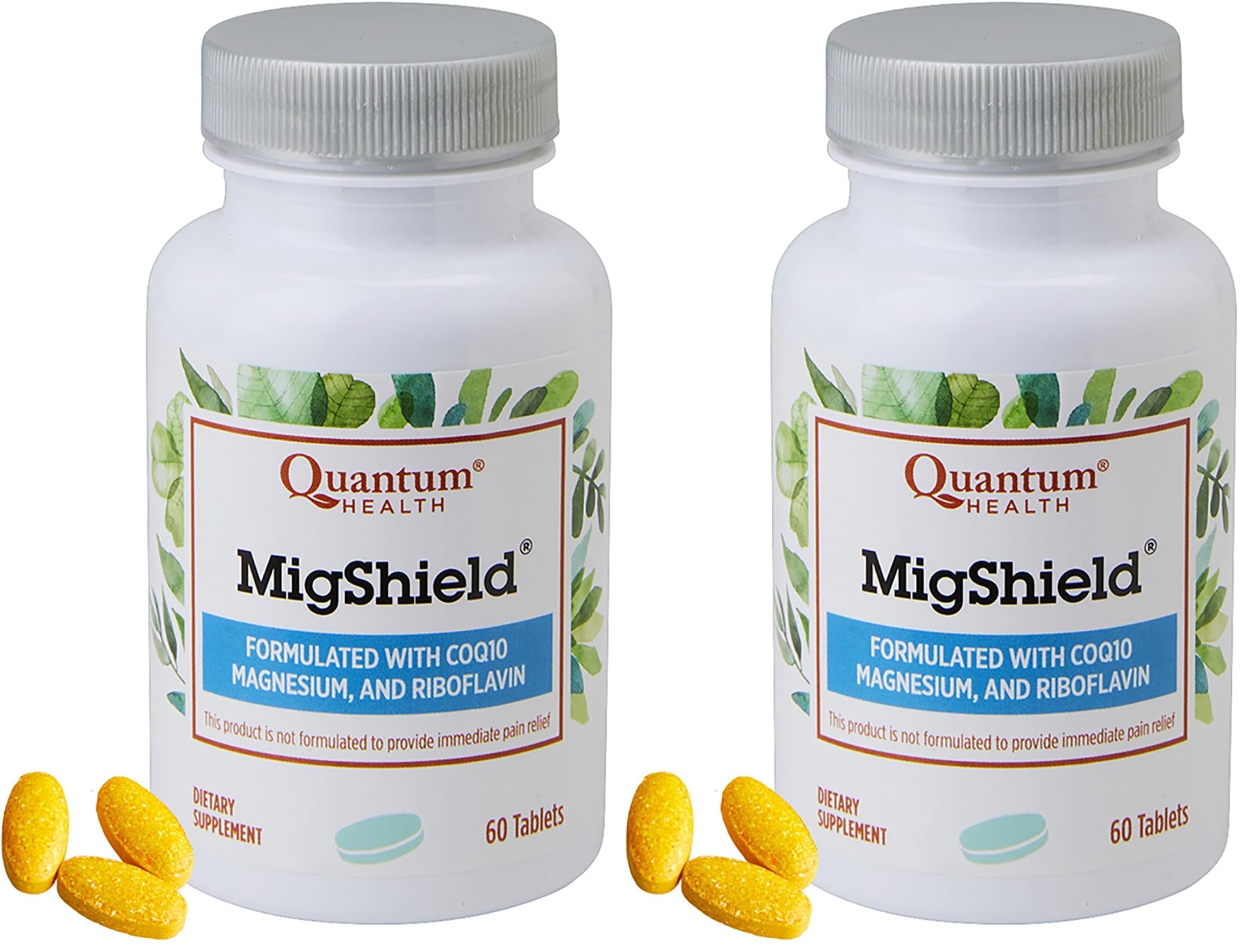 Quantum Health MigShield Magnesium Supplements with Riboflavin & CoQ10,The Power of Magnesium in Easy-to-Take Tablets for Effective Results,60 Tablets,30-Day Supply,(Pack of 2)