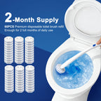 Akopryc 60pcs Toilet Cleaner Refill Pads for Clorox Wand, Upgrade 3-Layer Toilet Scrubber Refills, Won't Fall Apart, Powerful Foam, Safe On Porcelain, Bathroom Cleaning Essentials