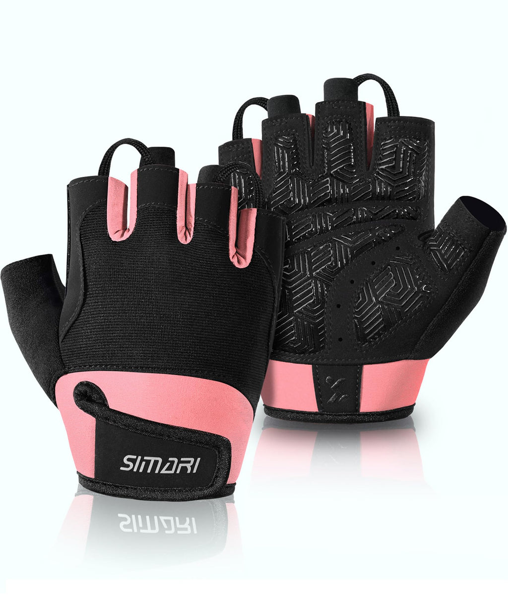 SIMARI Breathable Workout Gloves for Men & Women, Weight Lifting Gloves with Padded, Grip, Full Palm Protection, Gift for Gym Exercise, Cycling, Weightlifting Training, Fitness, Pink, Size M