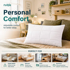 Nuzzle Pillow Standard Adjustable Neck Pillow,Soft Luxury Hotel Feel