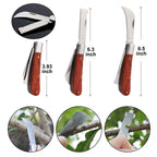 Upgrage Garden Grafting Tools, 2 in 1 Garden Pruning Tools Including Grafting Knife, Pruning Shears, Replacement Blades Grafting Tapes and Labels for Plant Branch Fruit Tree Cutting Pruner Tool Kits