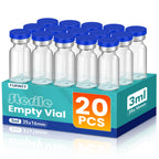 FURWEY 3ML Sterile Vials, Glass Empty Vials for Injection, 20 Pack