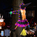 ILLUMINEW Halloween Decorations Outdoor, Solar Witch, Orange Purple