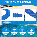 2 Pcs 1.25" Pool Hose, 59" Long Accessory Pool Pump Replacement Hoses, Compatible with All Above Ground Pool Filter Pumps that Use 1 1/4 Diameter Hoses
