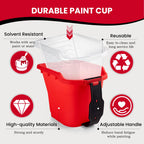 Mister Rui Paint Brushes, Paint Cup with Paint Bucket Liners, 2 Inch Paint Brush, Professional Paint Brush Set for Smooth Finish, Wall, Furniture, Trim
