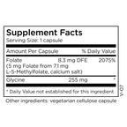 MethylPro L-Methylfolate 5 mg - Supports a Healthy Mindset - Active Folate for Methylation Support & Biochemical Reactions - Highly Bioavailable - Flexible Dosing - 30 Servings - 30 Capsules