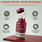 HMS Nutrition Stabilized R-Lipoic Acid 300 mg per Serving — Pure R Alpha Lipoic Acid (R-ALA) High Potency Active R Isomer Antioxidant Nerve & Metabolism Support — NSF Certified Non-GMO Vegan 60Capsule
