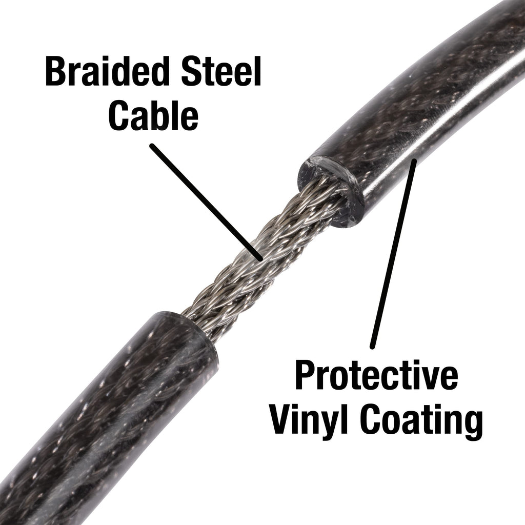 Master Lock Black Set Your Own Combination Bike Cable Lock, Metal Cable Lock has a Weather Resistant Vinyl Coating for Outdoor Durability, 5 Feet Long, 8370D
