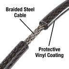 Master Lock Black Set Your Own Combination Bike Cable Lock, Metal Cable Lock has a Weather Resistant Vinyl Coating for Outdoor Durability, 5 Feet Long, 8370D