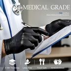 PROMEDIX P Black Disposable Nitrile Gloves, 6Mil 1000 Pcs Food Safe Cooking Gloves Latex Free Rubber Gloves for Cleaning Exam Medium