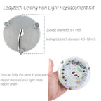Ledytech 4 inch LED Retrofit Light Kit for Ceiling Fan Light Replacement Panel PCB 18W 3000K 2200LM 120V CRI90 Dimmable ETL (Warm White 3000K)
