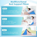 Bed Wedge Pillow For Sleeping Seniors Post Surgery Incline Pillow Bedsore Pressure Relief Cushions For Butt Lifting Patient Turning Triangle Foam Wedges For Bed Positioning Body Back Support (Blue)