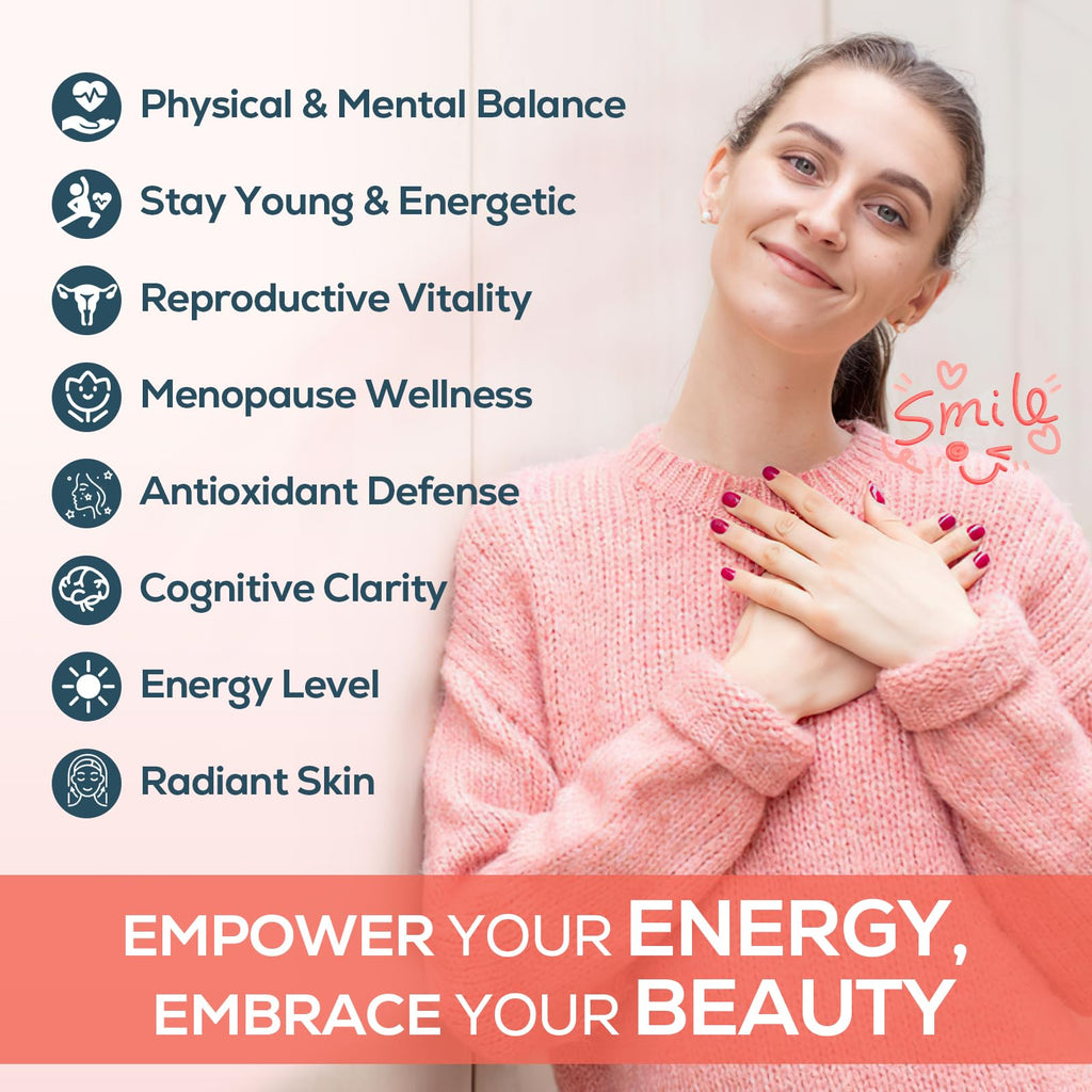 IcarusIvy 2000MG NAD Supplements for Women, NMN Alternative, Female Liposomal NAD+, with Ashwagandha, Berberine HCL, Ginkgo Biloba & Black Cohosh, Women Focused Formula, 90 Capsules