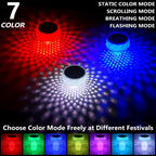 Blansong Solar Pool Chlorine Floater 2 Pack Adjustable Release Swimming Pool Chlorine Tablet Floater with Color Changing Floating Dispenser with Romote Control and Timer IP68 Waterproof