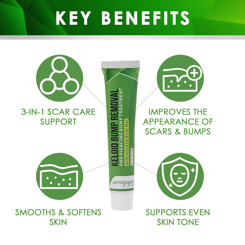 Tobcharm Advanced Keloid Scar Care Gel, Silicone Gel for Appearance of Keloid Scars & Skin Marks, Scar Smoothing Gel for Ears, Face & Body, 2-Pack (2×30g)
