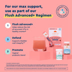 Uqora Flush Advanced+ - Helps Reduce Risk of Recurrent UTI** - with Cranberry, D-Mannose, Vitamin C, Vitamin B6 & Potassium - Gluten-Free & Vegan - Triple Berry Flavor - 10 Packets (1 Pack)