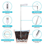 Halo Ring Grow Lights for Small Indoor Plants, Warm+White 96LEDs Full Spectrum Plant Light, Height Adjustable with Adapter, 3/9/12H Timer, 3 Spectral Modes, 10 Dimmable Levels, Angel Ring 2 Pack