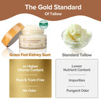 100% Grass-Fed Suet Beef Tallow and Manuka Honey Balm Natural Moisturizer Cream for Face & Body Eczema Relief Cream Moisturizer for Dry Skin Pure Tallow Face Moisturizer for Sensitive Skin