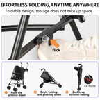 Pet Stroller with Mesh Ventilation, Lightweight Foldable Design, Cup Holder, Black