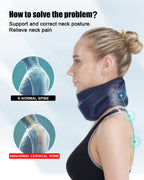 BLABOK Neck Brace for Sleeping - Cervical Collar Relief Neck Pain and Neck Support Soft Foam Wraps Keep Vertebrae Stable for Relief of Cervical Spine Pressure for Women & Men Prussian Blue Medium Size