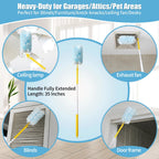 Senowi 40 Count 360° Heavy Duty Duster Refills Compatible with Swiffer,Large Size-Extra Thick Disposable Electrostatic Duster Refill with 1 Retractable Handle(35-inch Length Fully expanded)