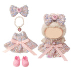 Clothes Compatible with LABUBU Doll - 4PCS Sweet Pastel Set, 17cm Doll Clothes Designer Outfit for Fairy Tales Theme, Cute Stylish Accessories for Labubu, No Doll (Cotton Candy Princess)