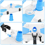 Enhanced Pool Vacuum Head with Direction-Control Swivel Handle, Stable-Maintain Spring, Vinyl Pool Vac with Wheels, Side Brush and Bottom Brush for Inground & Above Ground Pools