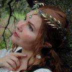 MOSTORY Renaissance Fairy Flower Crown, Woodland Elf Crown Headpiece