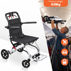 Wheelchairs for Adults,Transport Lightweight Foldable with Flip-up armrests, Portable Folding Travel Wheel Chairs for Seniors（220 lbs Weight Limit）
