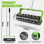 Failenfeivp Rolling Lawn Aerator Tool Heavy Duty Manual Push Aerator Lawn Tool with 42 Spikes Lawn Aerator Spike Tool for Maintaining Garden Yard Soil Health(Green,70IN)