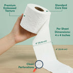 Eco Soul Premium Bamboo Toilet Paper 3 Ply | 12 Mega Rolls | 300 Sheets Each | FSC Certified Hypoallergenic, Textured & Skin-Friendly Septic-Safe Soft Bathroom Tissue Eco-Friendly Chemical & Dye Free