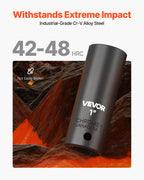 VEVOR 1/2" Drive Impact Socket Set, 65 Piece Socket Set SAE 3/8" to 1-1/4" and Metric 10-24mm, 6 Point Cr-V Alloy Steel for Auto Repair, Rugged Construction, Easy-to-Read Size Markings, Storage Case