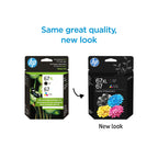 HP Original 67 Tri-Color / 67XL Black Ink Cartridges (2-Pack) | Works DeskJet 1255, 2700, 4100 Series Envy 6000, 6400 Series | Eligible for Instant Ink | 3YP30AN