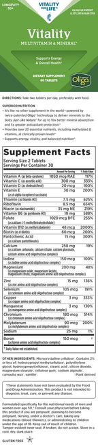 Melaleuca Multivitamin & Mineral Longevity Supplement for Men & Women 50+, Powered by Oligo (60 Tablets) — Supports Energy & Overall Health / Organically Bound for Maximum Absorption and Antioxidant Protection