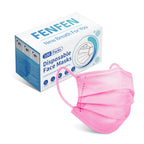 Disposable Face Mask Adults Pink - 100 Pack Individually Wrapped, 4 Ply Protection, Breathable and Comfortable Safety Masks for Women & Men