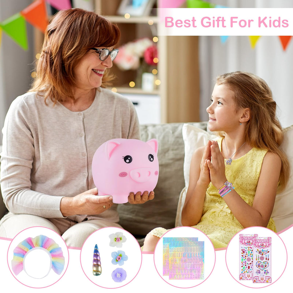 Play Tailor Piggy Bank for Girls Unicorn Coin Bank Christmas Birthday Gifts