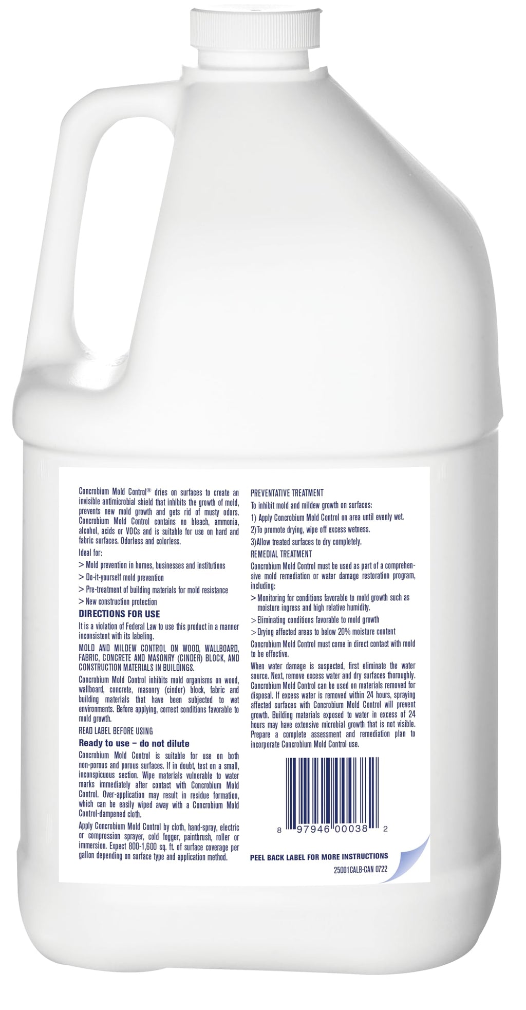 Concrobium Mold Control, 1 Gallon Refill, Eliminates and Prevents Mold, EPA Registered, Bleach Free, Odorless, VOC Free, For Indoor and Outdoor Surfaces