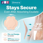 Dimora Sacrum Silicone Absorbent Wound Dressing with Border -7" x 7" Sacral Dressing for Bed Sores, Pressure Sore Large Bandage with Gentle Adhesive for Moderate to Heavy Exudate (10 Count)