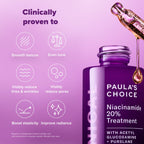 Paula's Choice CLINICAL 20% Niacinamide Vitamin B3 Concentrated Face Serum, Anti-Aging Serum for Face, Treatment for Discoloration & Minimizing Large Pores, Fragrance-Free, 0.67oz